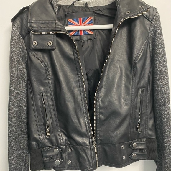 Miss‎ London Jacket Junior Pleather Jacket Black Size Large - Picture 6 of 10
